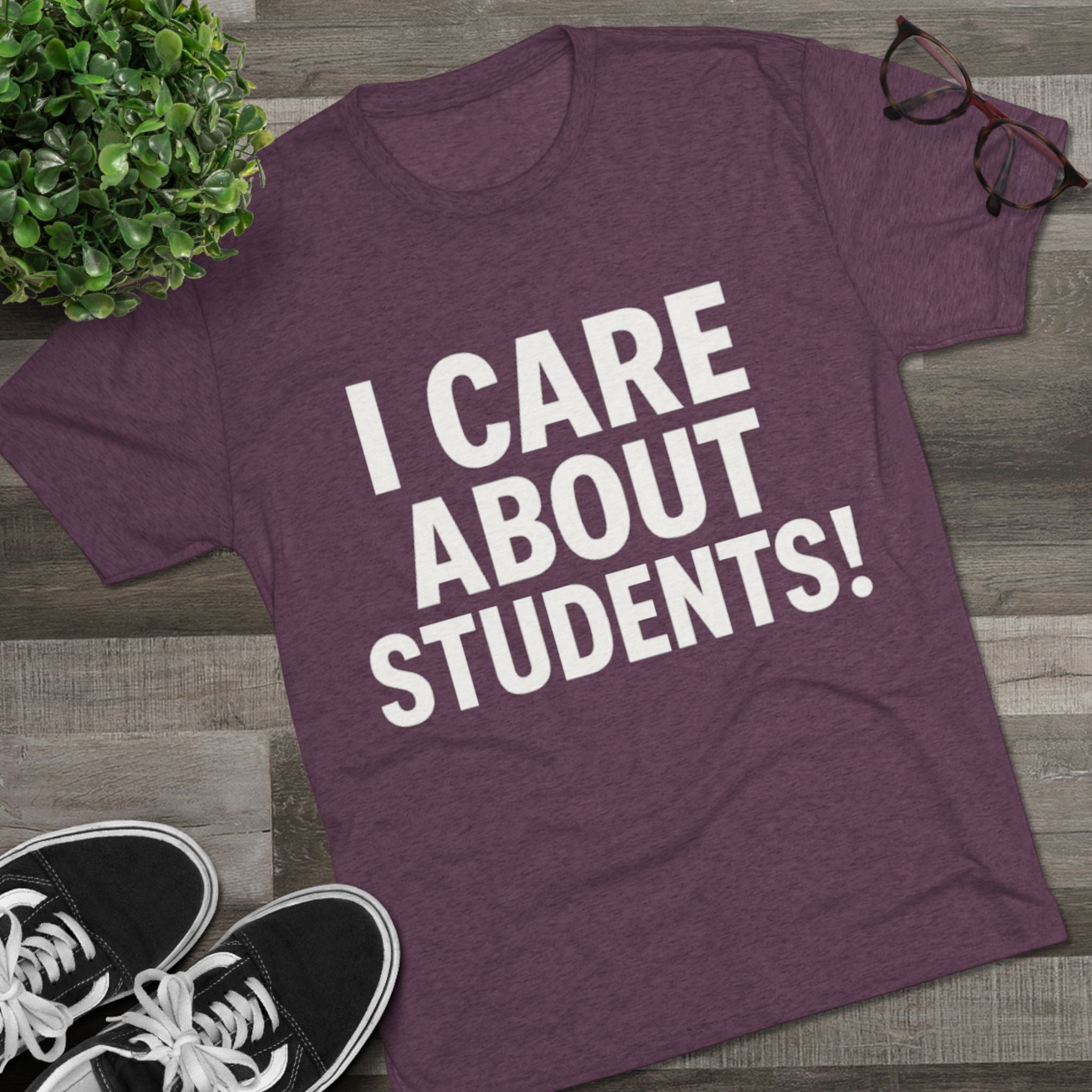 I Care About Students Tri-blend Crew Tee