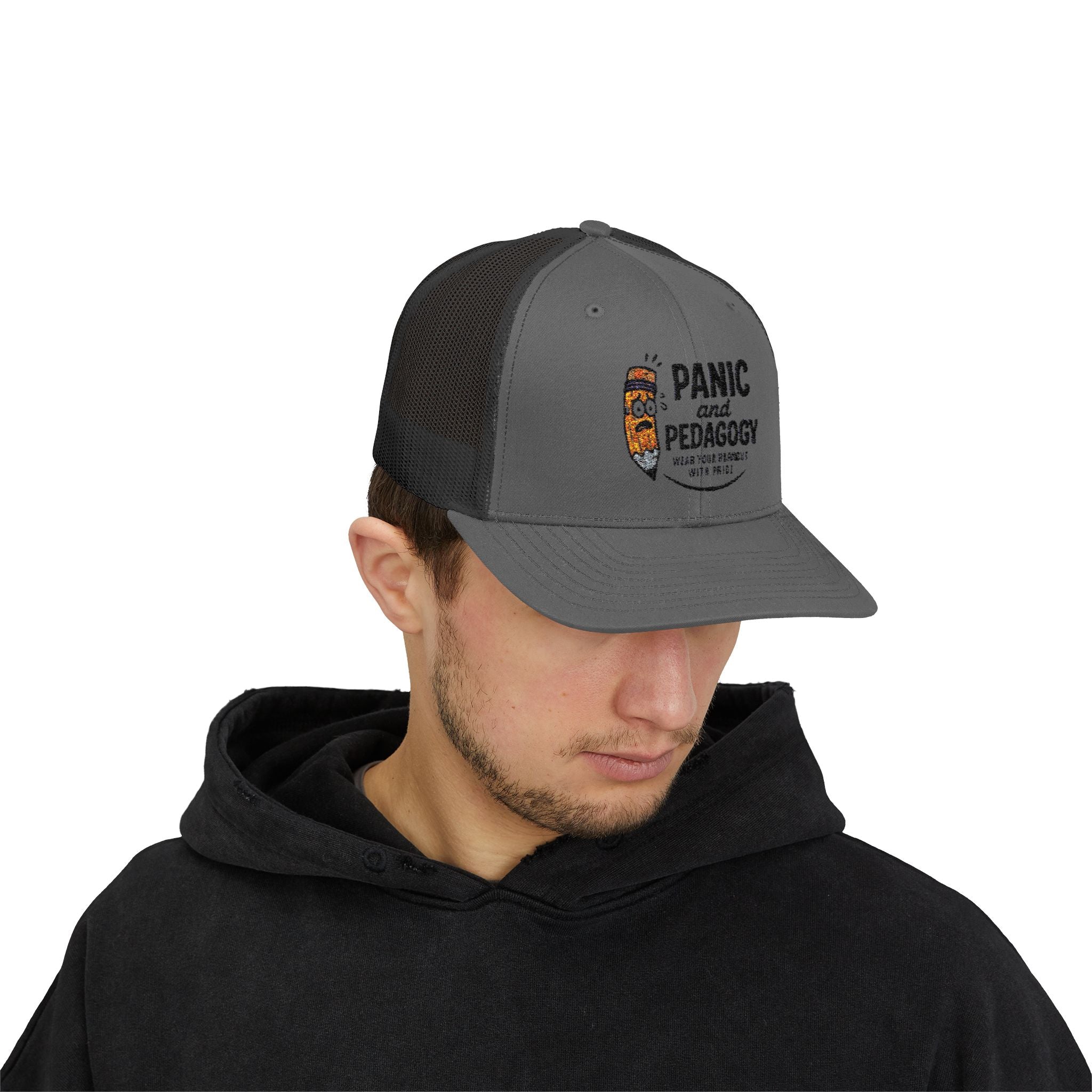 Panic and Pedagogy Snapback Trucker Cap
